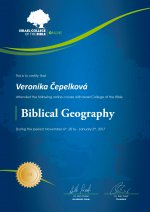 Zástupkyně naší cestovní agentury získala certifikát za absolvovaní kurzu Biblická geografie na Israel College of the Bible